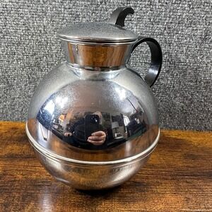 Vintage Cromwell Silver Mfg Corp Chromium Spherical Pitcher MCM RARE Art Deco